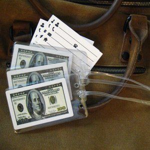 💸 USD $100 Benjamin Bill Luggage Tags (3)